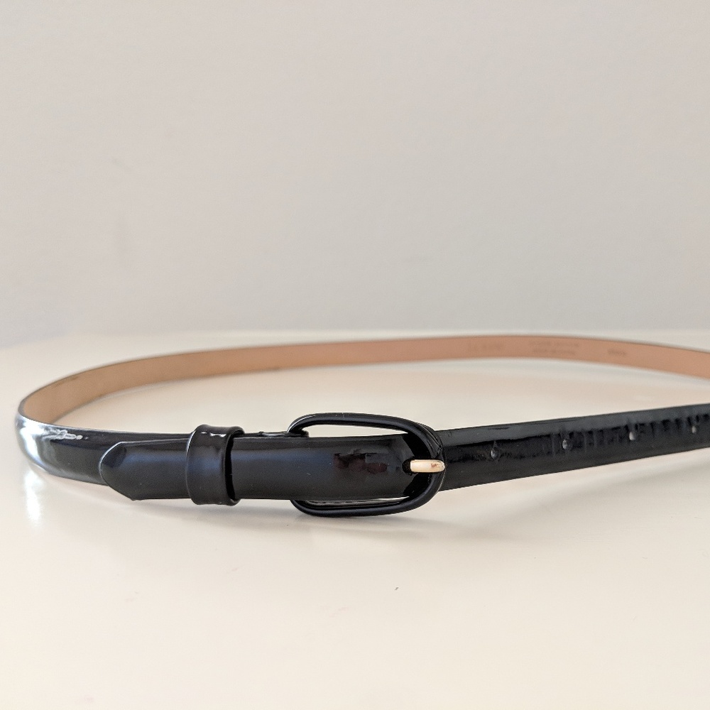J. Crew Black Leather Adjustable Belt